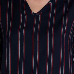 CHIMPAAANZEE Navy Blue & Red Striped Top image 2