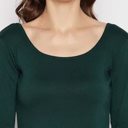 Clora Creation Scoop Neck Full Sleeves Fitted Crop Top image 4