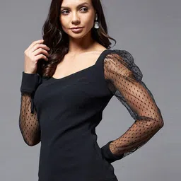 Miss Chase Puff Sleeve Knitted Top image 3