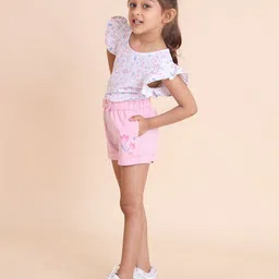 House of Spades Floral Print Flutter Sleeve Cotton Top image 5