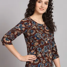 PowerSutra Floral Print Cotton Regular Top image 3