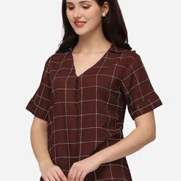 Smarty Pants Brown & White Checked Top image 4