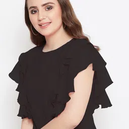 Bitterlime Black Ruffles Top image 2