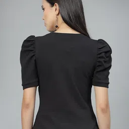 Style Quotient Self Design Puffed Sleeves Top image 2