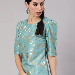 AKS Floral Printed Puff Sleeves Top image 3