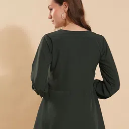 DressBerry Bishop Sleeves Crepe Peplum Top image 5