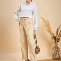 MINT STREET Self Design Mandarin Collar Top image 4