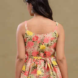 FERANOID Floral Print Cotton Peplum Top image 4