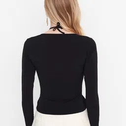 Trendyol Tie-Up Neck Long Sleeves Top image 5