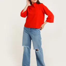 Zink London Red Shirt Style Top image 5