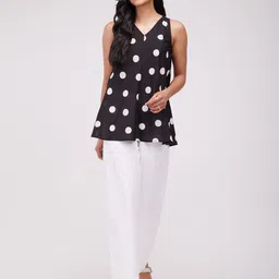 Pink Fort Polka Dot Print Cotton Top image 5