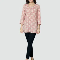 Saree Swarg Pink Ethnic Motifs Embellished Kurti image 4