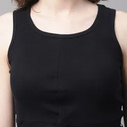 FBAR Pack Of 2 Round Neck Twisted Detail Crop Cotton Rib Tank Tops image 3