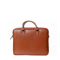 Calvadoss Men Textured Leather Laptop Bag image 5