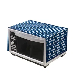 Kuber Industries Blue & White Printed Microwave Oven Top Cover image 4