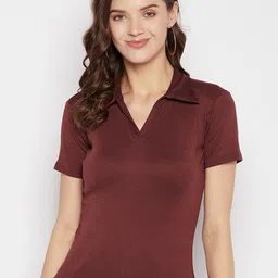 Clora Creation Shirt Collar Fitted Crop Top-picture-12