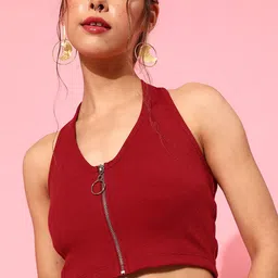 STREET 9 Women Gorgeous Red Solid Top image 1