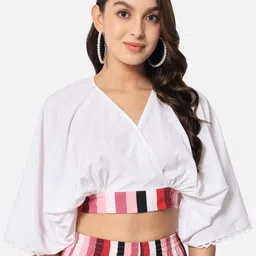 BAESD Kimono Sleeve Crepe Kaftan Crop Top-picture-19