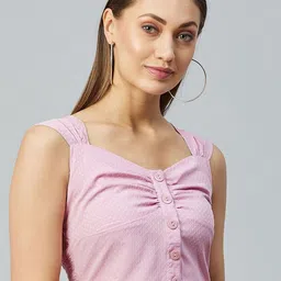 Marie Claire Women Pink Crop Top-image-17