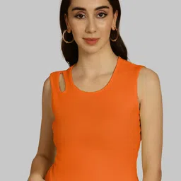 Friskers Round Neck Sleeveless Crop Top-picture-30