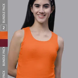 FBAR Pack Of 2 Round Neck Cotton Crop Tank Tops-picture-21