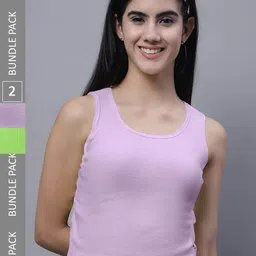 FBAR Pack Of 2 Rib Round Neck Cotton Tops-picture-34