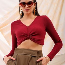 Freehand by The Indian Garage Co Women V-neck Crop Top-picture-31