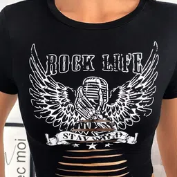 Stylecast X Slyck Graphic Printed Cotton Crop Top image 3