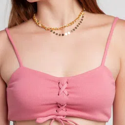 zink Z Pink Ruched Crop Top image 2