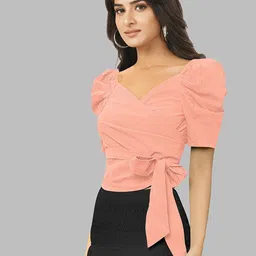 NORZY PARIS Sweetheart Neck Blouson Crop Top image 4