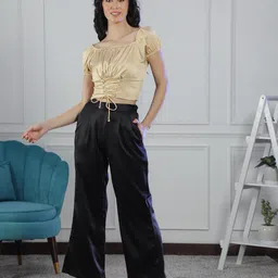 NEUDIS Blouson Tie-Up Satin Crop Top image 5