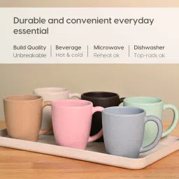 eha Multicolor Classic Coffee Mug 300 ml (6 Pc)Rice Husk Biocomposite image 4