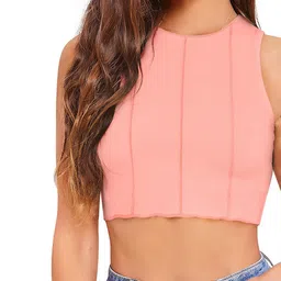 BAESD Peach-Coloured & apricot blush Crop Top image 2