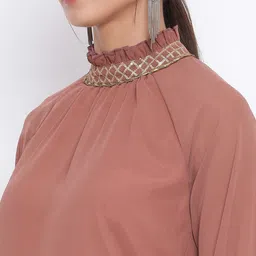 ALL WAYS YOU High Neck Sequined Detail Regular Top image 2