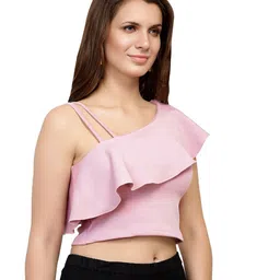 CHIMPAAANZEE One Shoulder Ruffled Crop Top image 3