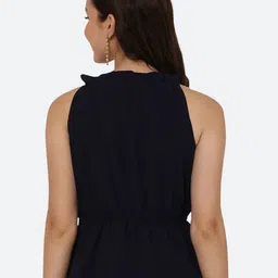 RAASSIO Blue Georgette Cinched Waist Top image 3