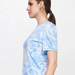 AND Blue & White Print Top image 3