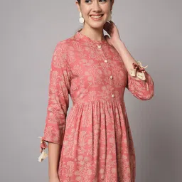 KBZ Floral Print Mandarin Collar Top image 3