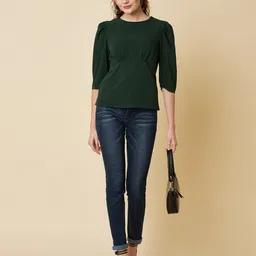 RAASSIO Green Crepe Top image 4