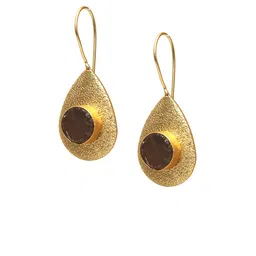 Ozanoo Gold-Plated Teardrop Shaped Drop Earrings image 4