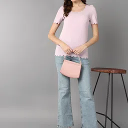 Roadster Lavender Scallop Neck Regular Top image 5