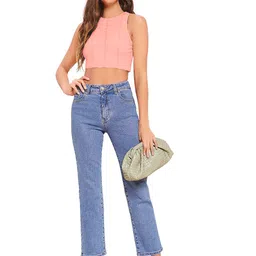 BAESD Peach-Coloured & apricot blush Crop Top image 5