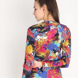 CHKOKKO Multicoloured Print Crop Top image 5