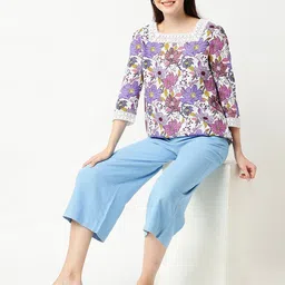 Marks & Spencer Floral Printed Square Neck Top image 5
