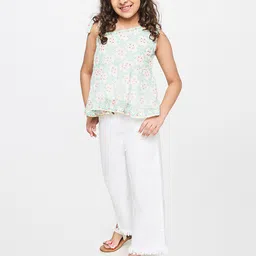 Global Desi White Floral Print Top image 5