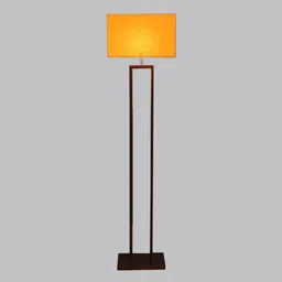 sapphire Soomin Orange Fabric Shade Club Floor Lamp With Iron Base image 3