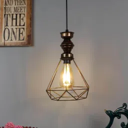 foziq Elegant Antique Gold Metal Hanging Light image 1