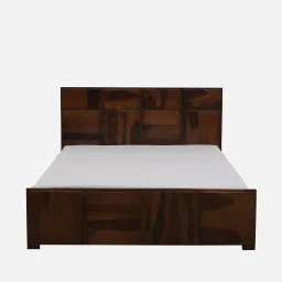 woodsworth from pepperfry Bergen Sheesham Wood Queen Size Bed In Provincial Teak Finish With Hydraulic Storage image 5