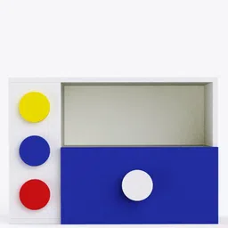boingg! - a happy start Building Blocks Kids Bedside Table in White & Blue Colour image 2