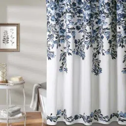 homewards Blue Shower Polyester 6 Ft Semisheer Eyelet Shower Curtain-picture-20